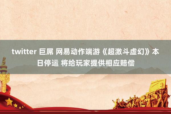 twitter 巨屌 网易动作端游《超激斗虚幻》本日停运 将给玩家提供相应赔偿