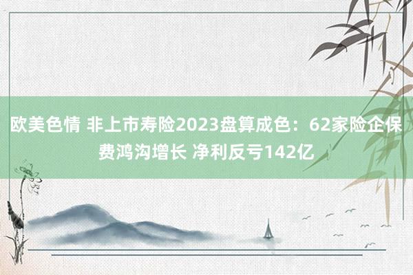 欧美色情 非上市寿险2023盘算成色：62家险企保费鸿沟增长 净利反亏142亿