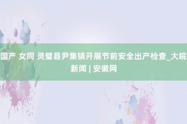 国产 女同 灵璧县尹集镇开展节前安全出产检查_大皖新闻 | 安徽网