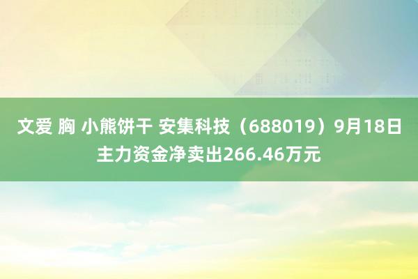 文爱 胸 小熊饼干 安集科技（688019）9月18日主力资金净卖出266.46万元