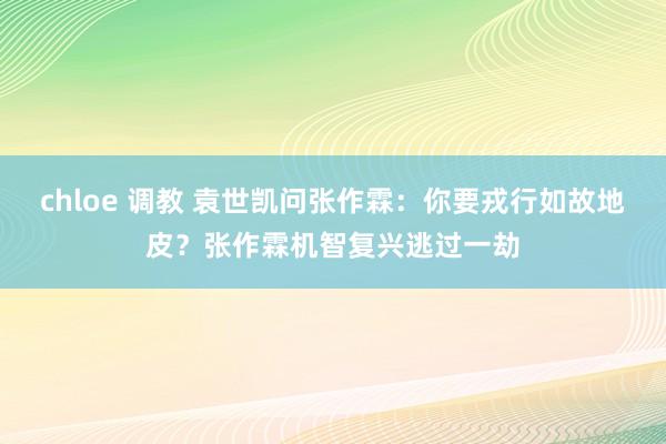 chloe 调教 袁世凯问张作霖：你要戎行如故地皮？张作霖机智复兴逃过一劫