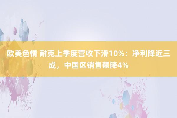 欧美色情 耐克上季度营收下滑10%：净利降近三成，中国区销售额降4%