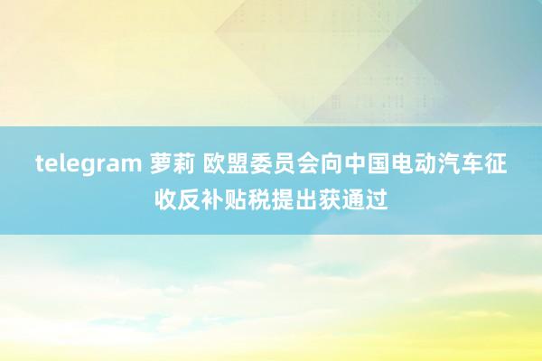 telegram 萝莉 欧盟委员会向中国电动汽车征收反补贴税提出获通过