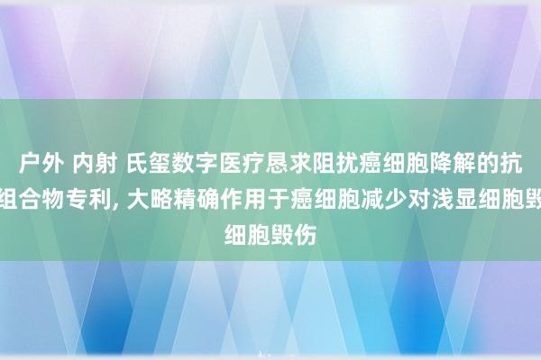 户外 内射 氏玺数字医疗恳求阻扰癌细胞降解的抗糖组合物专利， 大略精确作用于癌细胞减少对浅显细胞毁伤