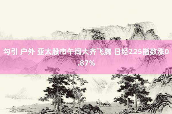 勾引 户外 亚太股市午间大齐飞腾 日经225指数涨0.87%