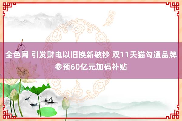 全色网 引发财电以旧换新破钞 双11天猫勾通品牌参预60亿元加码补贴