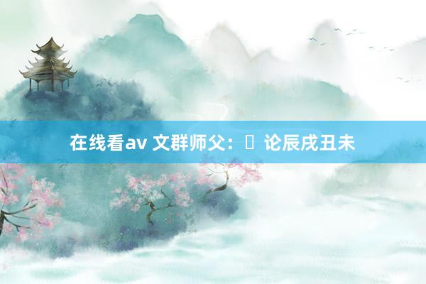 在线看av 文群师父：​论辰戌丑未