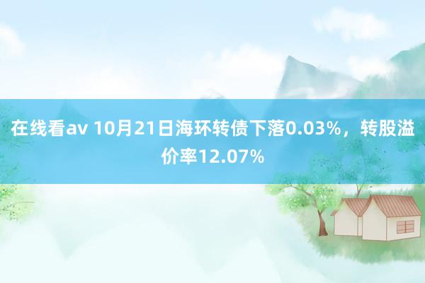 在线看av 10月21日海环转债下落0.03%，转股溢价率12.07%