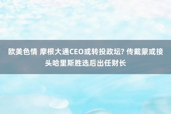 欧美色情 摩根大通CEO或转投政坛? 传戴蒙或接头哈里斯胜选后出任财长