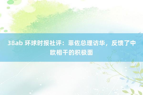 38ab 环球时报社评：菲佐总理访华，反馈了中欧相干的积极面