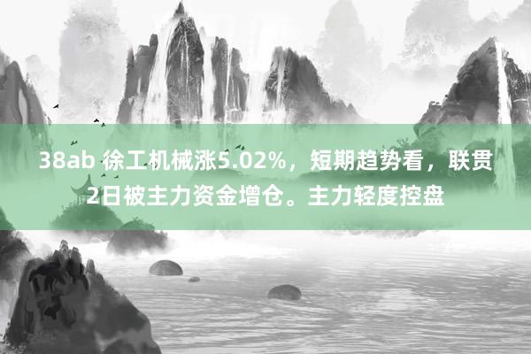 38ab 徐工机械涨5.02%，短期趋势看，联贯2日被主力资金增仓。主力轻度控盘