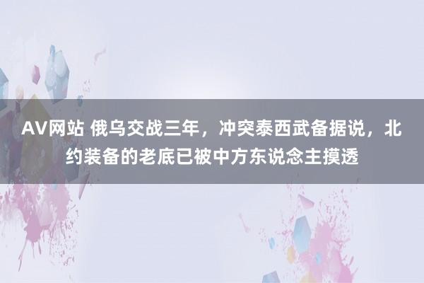 AV网站 俄乌交战三年，冲突泰西武备据说，北约装备的老底已被中方东说念主摸透