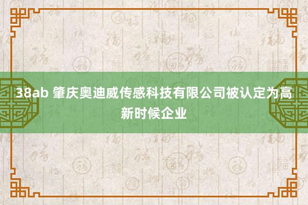 38ab 肇庆奥迪威传感科技有限公司被认定为高新时候企业