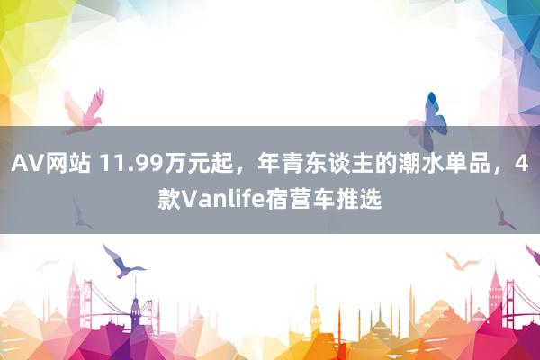 AV网站 11.99万元起，年青东谈主的潮水单品，4款Vanlife宿营车推选