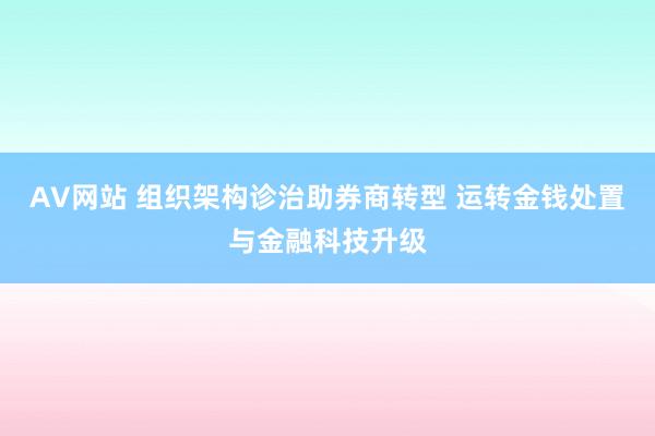 AV网站 组织架构诊治助券商转型 运转金钱处置与金融科技升级