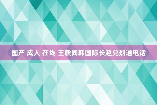 国产 成人 在线 王毅同韩国际长赵兑烈通电话