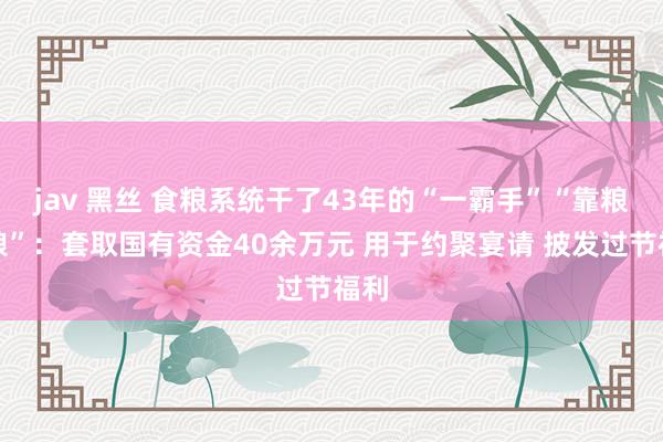 jav 黑丝 食粮系统干了43年的“一霸手”“靠粮吃粮”：套取国有资金40余万元 用于约聚宴请 披发过节福利