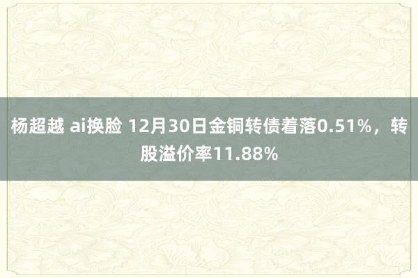 杨超越 ai换脸 12月30日金铜转债着落0.51%，转股溢价率11.88%