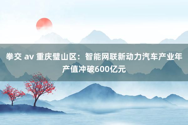 拳交 av 重庆璧山区：智能网联新动力汽车产业年产值冲破600亿元