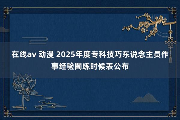 在线av 动漫 2025年度专科技巧东说念主员作事经验闇练时候表公布