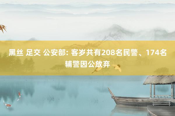 黑丝 足交 公安部: 客岁共有208名民警、174名辅警因公放弃